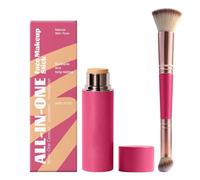 Creamy Face Foundation Stick - Portable Skin Perfecting Balm for Daily Commute | Velvety Smooth Texture, Buildable Coverage Formula, Professional Contour Tool, Travel Size Cosmetic