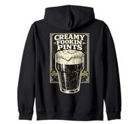 Creamy Fookin Pints Funny Irish Drinking Saint Patricks Pub Zip Hoodie