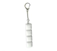 Creamy Keyboard Fidget, Steamed Bun Shape Led Keyboard Finger Fidget Clicker Keychain Bag Charm Anxiety Stress Relief Keyring With Crisp Sound, Sensory Toys at Office School And Home (4-keys)