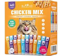 Creamy Lickable Cat Treats & Wet Food Squeeze Tubes - Liquid Kitten Snacks, Skin & Coat Health, Multivitamin Treats for Cats, & Small Dogs, Lick Up 40 Chicken Mix