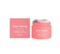 Creamy Pink Clay Mask, Natural Deep Cleansing Mud Mask, Cleanses Pores Exfoliates Evenly Reduces Fine Lines, Suitable for Daily Use