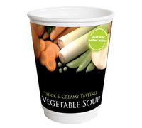 Creamy Vegetable Soup 12oz Foil Sealed in Cup/ incup Drinks 2GO x150 Banded Cups