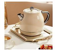 Creamy White Retro Electric Kettle - Automatic Shut-Off Stylish Design Kitchen Essential Fast Boil Energy Efficient Perfect for Home & Office Use
