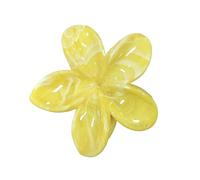 Creamy Yellow Hawaiian Flower Claw, Preppy Flower, Plumeria Clip, Hibiscus Claw for Women, Large Claws for Thick Hair, Hairs Accessories