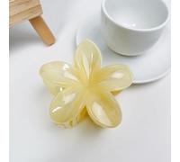 Creamy Yellow Hawaiian Flower Claw, Preppy Flower, Plumeria Clip, Hibiscus Claw for Women, Large Claws for Thick Hair, Hairs Accessories