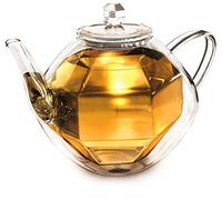 Creano Diamond-Design 800ml, Double-Walled Glass teapot Spiral Sieve and Thermal Effect | 800ml