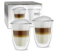 Creano Double Walled V-Shape Glasses 250ml - Luxurious Hand-Blown Insulated Borosilicate Glass for Coffee & Tea - Exclusive Birthday or Wedding Present for Couples - Set of 2