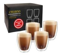 Creano Premium Double-Walled Drinking Glasses 400 ml - Set of 4 | 100% dishwasher safe thanks to GastroSeal technology - professional catering quality - double-walled glass