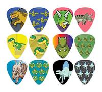 Creanoso Cool Dinosaur Guitar Picks for Kids Series 2 (12-Pack) - Medium Gauge Celluloid - Unique Music Gifts & Stocking Stuffers for Boys, Girls, Children - Rewards Tokens for Young Musicians