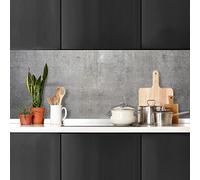 CREARREDA 67135 Kitchen Splash Guard Wall Sticker Concrete Finish 180_x_60_cm 100% Made in Italy with Non-Toxic, Flame Retardant and Water Resistant Ink