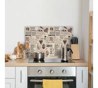 CREARREDA Aluminium Coffee Kitchen Splash Guard 72 x 48 cm Easy to Apply Made in Italy Protection for Stoves and Sinks Washable and Easy to Assemble