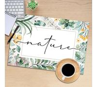 CREARREDA Americana Nature Placemats, Set of 4 PVC Breakfast Placemats, 48 x 33 cm, Non-Slip, Washable, Dirt-Resistant, Heat Resistant, Made in Italy