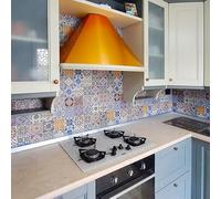 CREARREDA Azulejos 190 x 60 cm 100% Made in Italy, Flame Retardant and Water Resistant Splash Guard for Kitchen