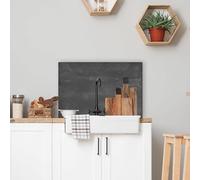 CREARREDA Black Brushed Aluminium Kitchen Splash Guard 72 x 48 cm Easy to Apply Made in Italy Protection for Stoves and Sink and Wall. Washable and Easy to Assemble