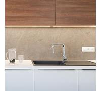 CREARREDA Kitchen Sign, Kitchen Sign, Easy to Apply, Travertine Stone Design, 190 x 60 cm, 100% Made in Italy, PVC, Fireproof and Water Resistant, for Sinks