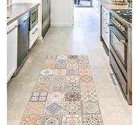 CREARREDA Vinyl Kitchen Rug, Non-Slip Kitchen Mat, Washable with Cloth, 100% Made in Italy