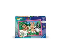 CreArt Kids 31x21cm Rabbits in the Meadow, Paint by Numbers Kit, Ages 9 and Up, 25847, Ravensburger