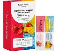CreaSachet® Lab Tested Creatine Monohydrate Powder | 10 Sachet Variety Pack (5 Strawberry, 5 Mango Ice) | Zero Sugar | Supports Muscle Growth, Strength, Recovery, Cognition & Performance | Men & Women