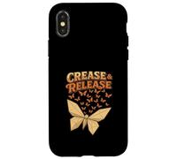 Crease And Release Origami Butterfly Paper Folding Art Case for iPhone X/XS