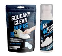 Crease Protect Max White Shoe Whitener & Cleaning Wipes Bundle - Restore Shoes, Trainers & Sneakers with Whitening Touch-Up & Deep Clean Wipes (Max White Shoe Whitener + Shoe Cleaning Wipes)