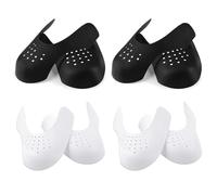 Crease Protectors, 4 Pairs Universal Shoe Shield Protector, Crease Guards for Trainers, Anti Wrinkle Toe Box Shields, for Men or Women Shoes and Sneakers(Black & White)