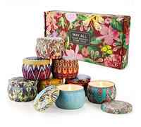 CREASHINE 8 Pack Scented Candles Gifts Set for Women 125g/5.65Oz Large Candle Vegan Friendly Candles Lavender Vanilla Coffee 320Hr Burn Time Gift Box Candles