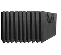 CREASTYL Ludi-Vin Pack of 10 Black Kraft Paper Bags Without Window for 3 Wine Bottles