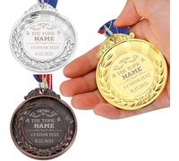 CREAT SUN Personalized Medals for Awards - Order 1 to 100 Pcs Custom Place Gold Silver Bronze Medals Bulk for Sports, School Programs, Office Awards & Employee Recognition
