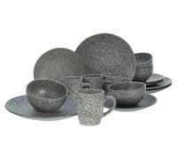 CreaTable, 23770 Granit Series, 16-Piece Crockery Set for 4 People, Stoneware Crockery Set, Dishwasher and Microwave Safe, Quality Production