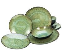 CreaTable, 23960 Jawa Series, 12-Piece Tableware Set, Stoneware Plate Set, Dishwasher and Microwave Safe, Quality Production