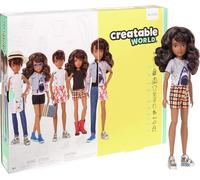 Mattel CREATABLE WORLD GGT68 Deluxe Character Kit Customisable Doll, Creative Play for All Kids 6 Years Old and Up, Brunette Wavy Hair