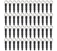 CREATCABIN 1 Box 100Pcs Earphone Plug Charm Cell Phone Jack Dust Plug Black Plastic Universal Dustproof Covers Protector Stopper Caps with Iron Jump Rings for Headphone Jack Accessories 0.9 x 0.7 Inch