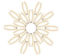 CREATCABIN 1 Box 40Pcs Gold Curved Tube Beads 24K Real Gold Plated Brass Sleek Noodle Fish Scales Bead Long Large Hole Spacer Connectors for DIY Jewelry Making Bracelets Earrings Crafts Findings