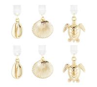 CREATCABIN 1 Box 6Pcs 3 Styles Type C Dust Plug Charm Charging Port Plug Gold Metal Alloy Dustproof Summer Sea Shell Ocean Turtle Decoration Pendants Plugs for Phone USB C Cover Supplies