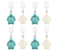 CREATCABIN 1 Box 8Pcs Dust Plug Charms Type C Charm Green White Synthetic Turquoise Plastic Dustproof Summer Sea Turtle Plugs Compatible with Kindle for Charging Port Cover Accessories 1.4 Inch