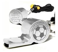 CREATCABIN 1 Box Football Coach Whistles Bulk Coaching Whistle Silver Stainless Steel Engraved Best Coach Ever Loud Clear Sound Referee Gear with Lanyard for Sports Officials Soccer 1.8x0.7x0.9 inch