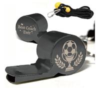 CREATCABIN 1 Box Soccer Whistle Coach Metal Whistles with Lanyard Stainless Steel Best Coach Ever Engraved Football Sports Loud Clear Sound Referee Gear for Officials Dog Training Outdoor Safety