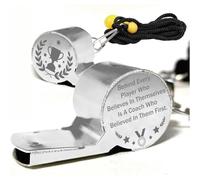 CREATCABIN 1 Box Sports Coach Whistle with Lanyard Metal Stainless Steel Trophy Engraved Loud Clear Sound Referee Gear for Officials Training Camping Outdoor Lifeguard Survival School 1.8x0.7x0.9 inch