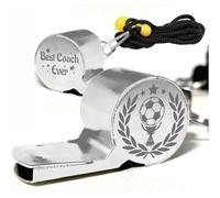 CREATCABIN 1 Box Sports Whistle with Lanyard Soccer Football Coach Metal Stainless Steel Best Coach Ever Engraved Loud Clear Sound Referee Gear for Officials Training Outdoor Lifeguard Survival School