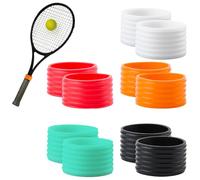 CREATCABIN 10 Pcs Tennis Racket Silicone Racquet Grip Ring Bands Non Slip Pickleball Paddle Secures Overgrip Rubber Ring for Squash Racket Racquetball Baseball Bat Handle Grips Mixed Color