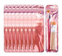 CREATCABIN 100 Pack Pen Packaging Bags Resealable Foil Pouch Bag Reusable Holographic Smell Proof Food Storage for Lipgloss Jewelry Cosmetic Candy Brushes Small Business Party Supplies 2.6x9.4 inch