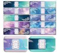 CREATCABIN 100 Pcs Soap Wrapper 10 Styles Starry Sky Art Soap Paper Wrap Tape Vertical Soap Tag Sleeves Covers Band Label Packaging Supplies for Handmade Soap Bars Gift Wrapping 2 x 8.3 Inch