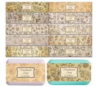 CREATCABIN 100 Pcs Soap Wrapper 10 Styles Vintage Flower Art Soap Paper Wrap Tape Vertical Soap Tag Sleeves Covers Band Label Packaging Supplies for Handmade Soap Bars Gift Wrapping 2 x 8.3 Inch