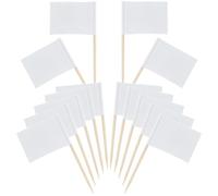 CREATCABIN 100Pcs Cheese Markers Blank Toothpick Flags Cocktail Picks Paper Food Signs Buffet Labels Appetizer Tags Cupcake Sticks for Charcuterie Board Party Birthday Wedding 2.6x1.4 Inch White