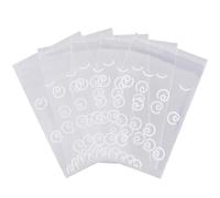 CREATCABIN 100Pcs White Vortex Cello Cellophane Bags Clear Cookie Bags Self Sealing Individual Treat Bags Plastic Self Adhesive Wrappers Resealable Candy Bag for Prints Photos Cards Envelope 3x4Inch