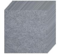 CREATCABIN 10Pcs Carpet Tiles Peel and Stick 12" x 12" Square Carpet Floor Tile Non-Slip Soft Padded Carpet Tiles Self Adhesion Floor Mat for DIY Flooring Home Pets Living Room Bedroom Kitchen Gray