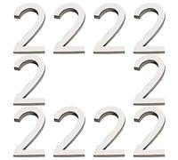 CREATCABIN 10pcs Mailbox Numbers 2 House Address Number Stickers Self Adhesive House Acrylic for Apartment Home Office Hotel Room Outside Mailbox Door Signs Outside(Silver)