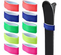 CREATCABIN 10Pcs Ski Strap Fasteners Adjustable Ski Wraps Ties EVA Snowboard Straps with Foam Protective Pad Pole Ski Carrying Strap for Multi-Use Gear Organizer Winter Sports Gift 18.3x2Inch