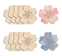 CREATCABIN 10Pcs Wooden Flower Ornament Unfinished Wood Cutouts Spring Floral Blanks Paint Hanging Decorations Ornaments for Painting Home Decor DIY Craft Easter Saint Patricks 7.1 x 6.85 Inch