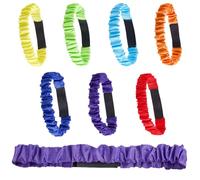 CREATCABIN 11Pcs 3 Legged Race Bands Colorful Elastic Tie Rope Bands with 7 Assorted Colors for Relay Race Carnival Field Day Gym Birthday Adults Outdoor Teamwork Party Supplies Backyard